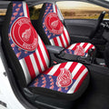 Detroit Red Wings Car Seat Covers Custom US Flag Style - Gearcarcover - 1