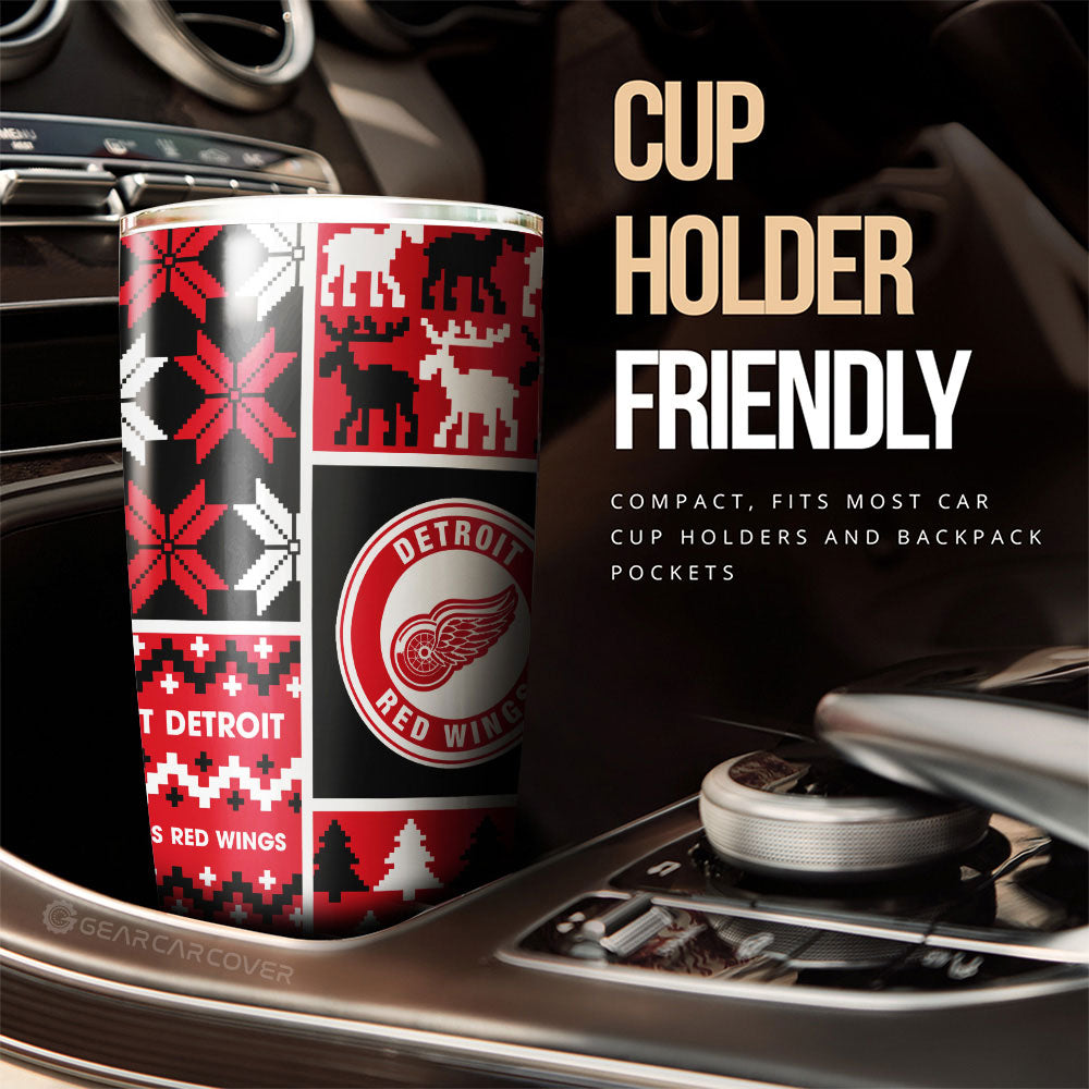 Detroit Red Wings Tumbler Cup Custom Ugly Style Car Accessories - Gearcarcover - 3