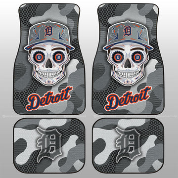 Detroit Tigers Car Floor Mats Skull Theme Collection - Gearcarcover - 1