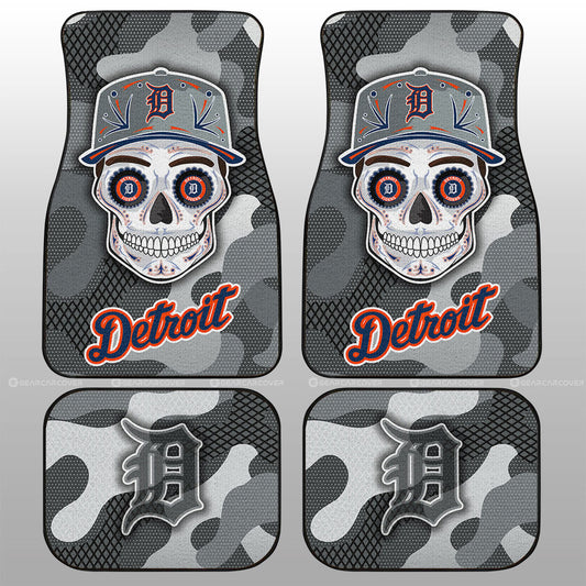 Detroit Tigers Car Floor Mats Skull Theme Collection - Gearcarcover - 1