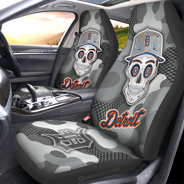 Detroit Tigers Car Seat Covers Skull Theme Collection - Gearcarcover - 1