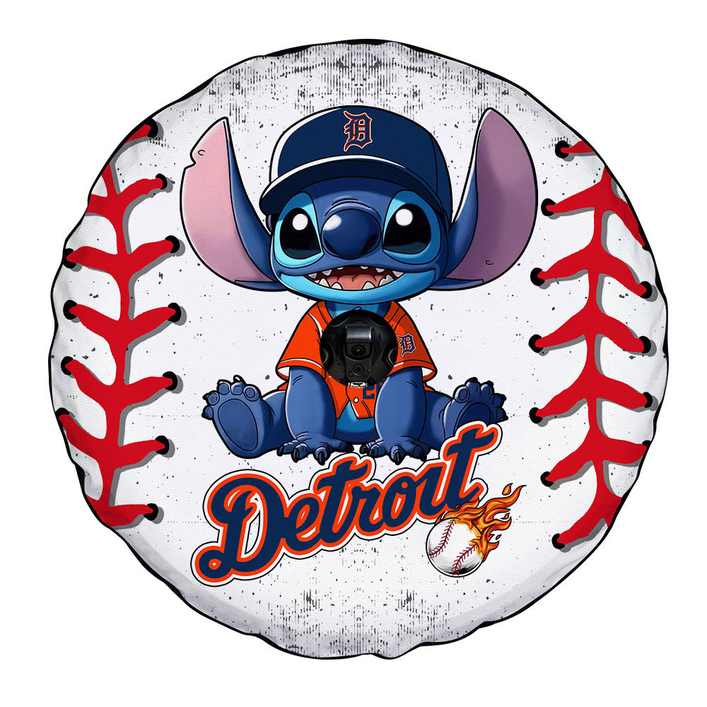 Detroit Tigers Spare Tire Covers Camera Hole Stitch Theme Collection - Gearcarcover - 4
