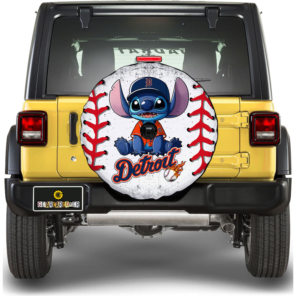 Detroit Tigers Spare Tire Covers Camera Hole Stitch Theme Collection - Gearcarcover - 1