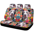 Dog Pitbull Floral Car Back Seat Cover Custom Car Accessories - Gearcarcover - 1