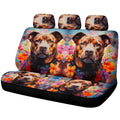 Dog Pitbull Floral Car Back Seat Cover Custom Car Accessories - Gearcarcover - 1