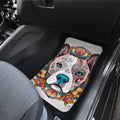 Dog Pitbull Floral Car Floor Mats Custom Car Accessories - Gearcarcover - 3