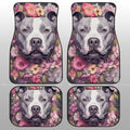 Dog Pitbull Floral Car Floor Mats Custom Car Accessories - Gearcarcover - 1