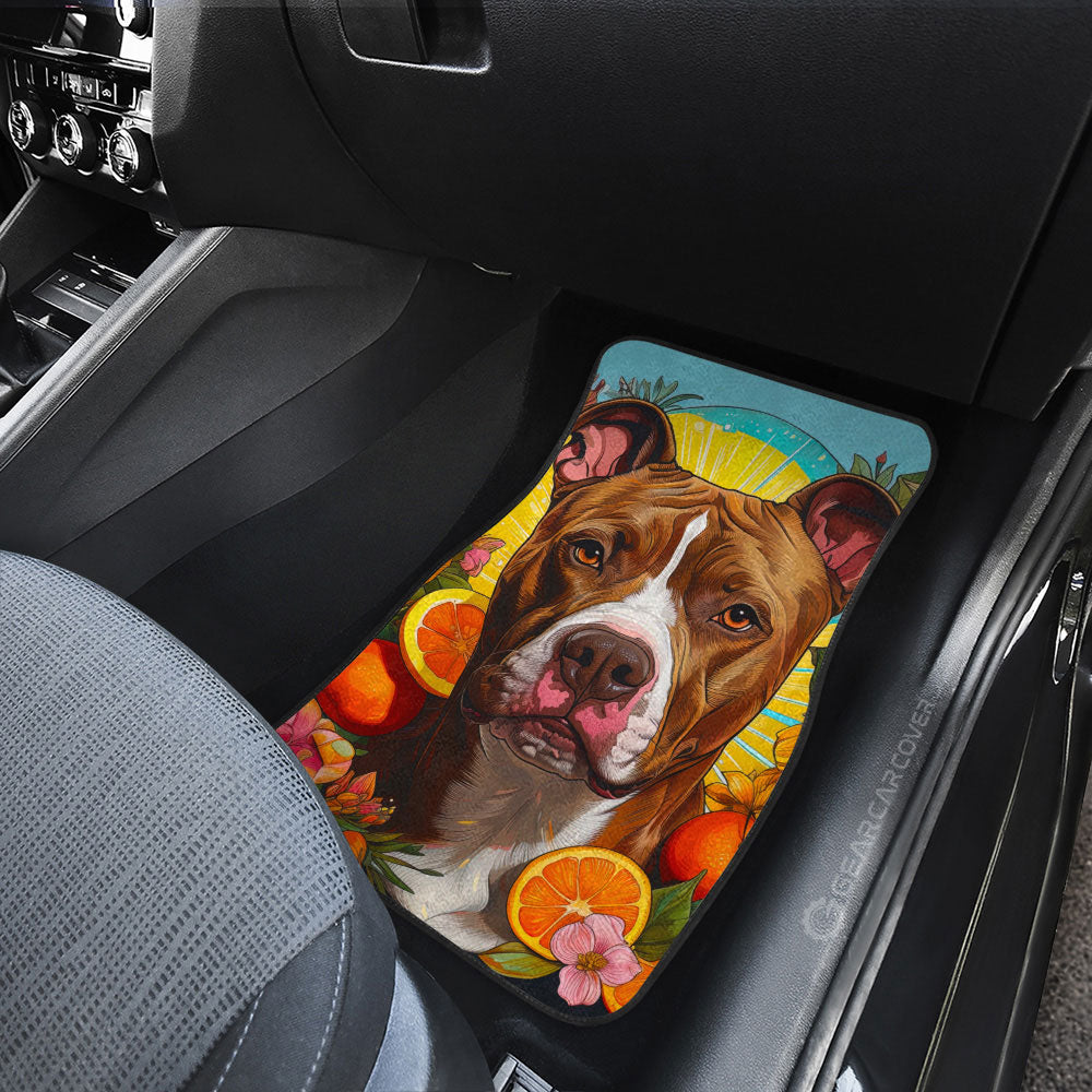 Dog Pitbull Floral Car Floor Mats Custom Car Accessories - Gearcarcover - 3