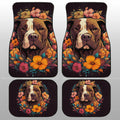 Dog Pitbull Floral Car Floor Mats Custom Car Accessories - Gearcarcover - 1