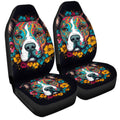 Dog Pitbull Floral Car Seat Covers Custom Car Accessories - Gearcarcover - 3