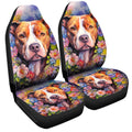 Dog Pitbull Floral Car Seat Covers Custom Car Accessories - Gearcarcover - 3