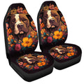 Dog Pitbull Floral Car Seat Covers Custom Car Accessories - Gearcarcover - 3