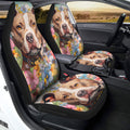 Dog Pitbull Floral Car Seat Covers Custom Car Accessories - Gearcarcover - 2