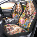 Dog Pitbull Floral Car Seat Covers Custom Car Accessories - Gearcarcover - 1