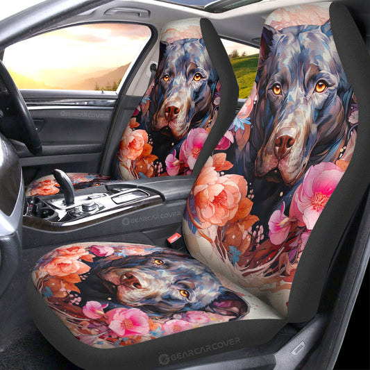 Dog Pitbull Floral Car Seat Covers Custom Car Accessories - Gearcarcover - 1