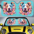 Dog Pitbull Floral Car Sunshade Custom Car Accessories - Gearcarcover - 1