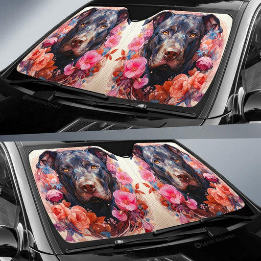Dog Pitbull Floral Car Sunshade Custom Car Accessories - Gearcarcover - 2