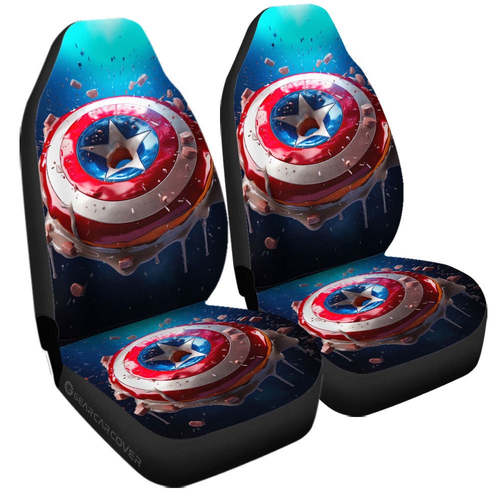 Donuts Car Seat Covers Custom Captain America Car Accessories - Gearcarcover - 3