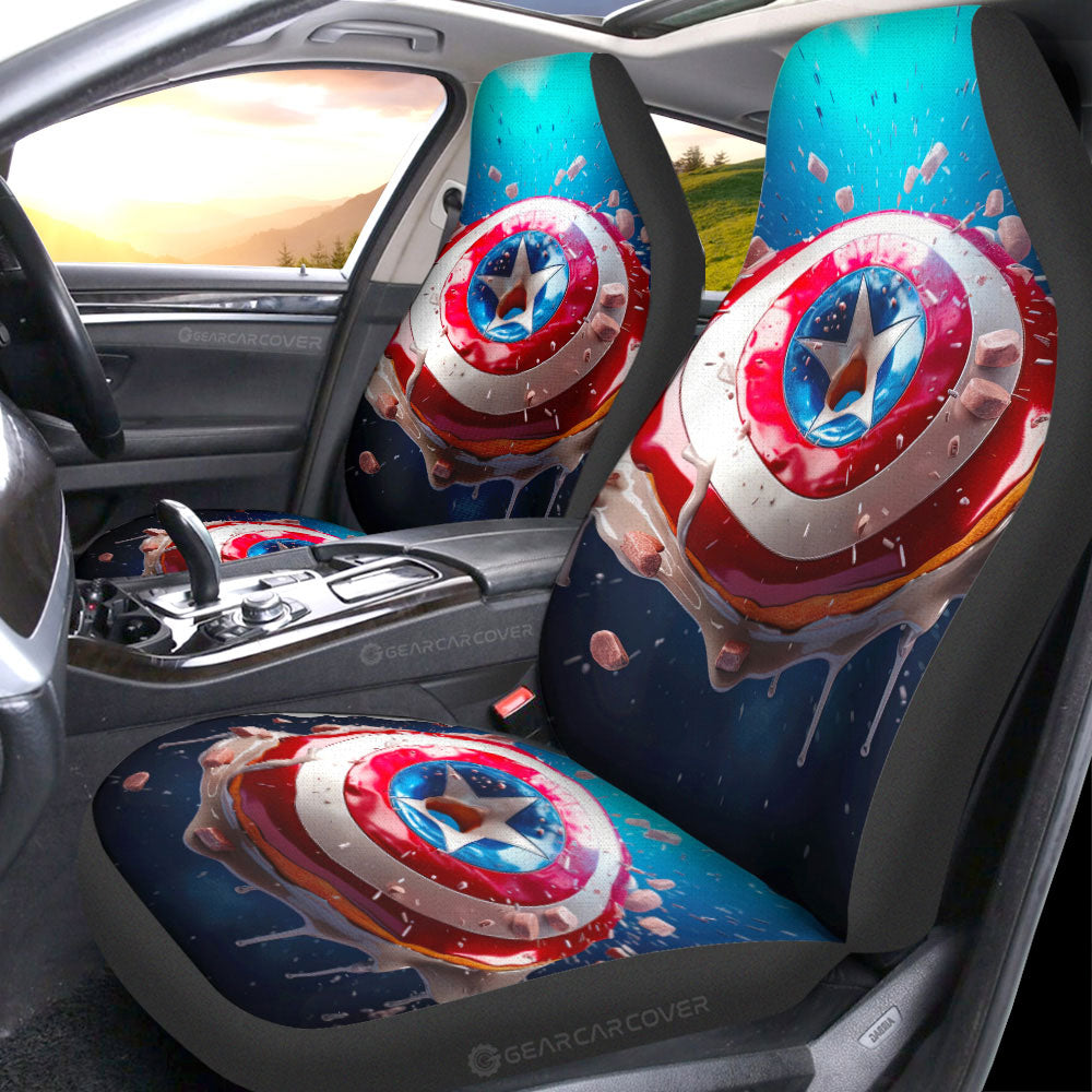 Donuts Car Seat Covers Custom Captain America Car Accessories - Gearcarcover - 1