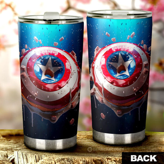 Donuts Tumbler Cup Custom Captain America Car Accessories - Gearcarcover - 2