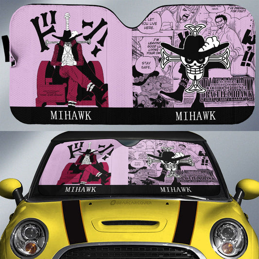 Dracule Mihawk Car Sunshade Custom Car Accessories Manga Color Style - Gearcarcover - 1