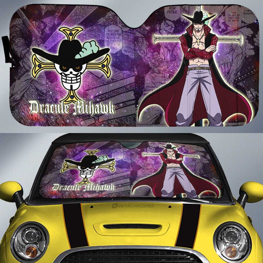 Dracule Mihawk Car Sunshade Custom Car Accessories Manga Galaxy Style - Gearcarcover - 1