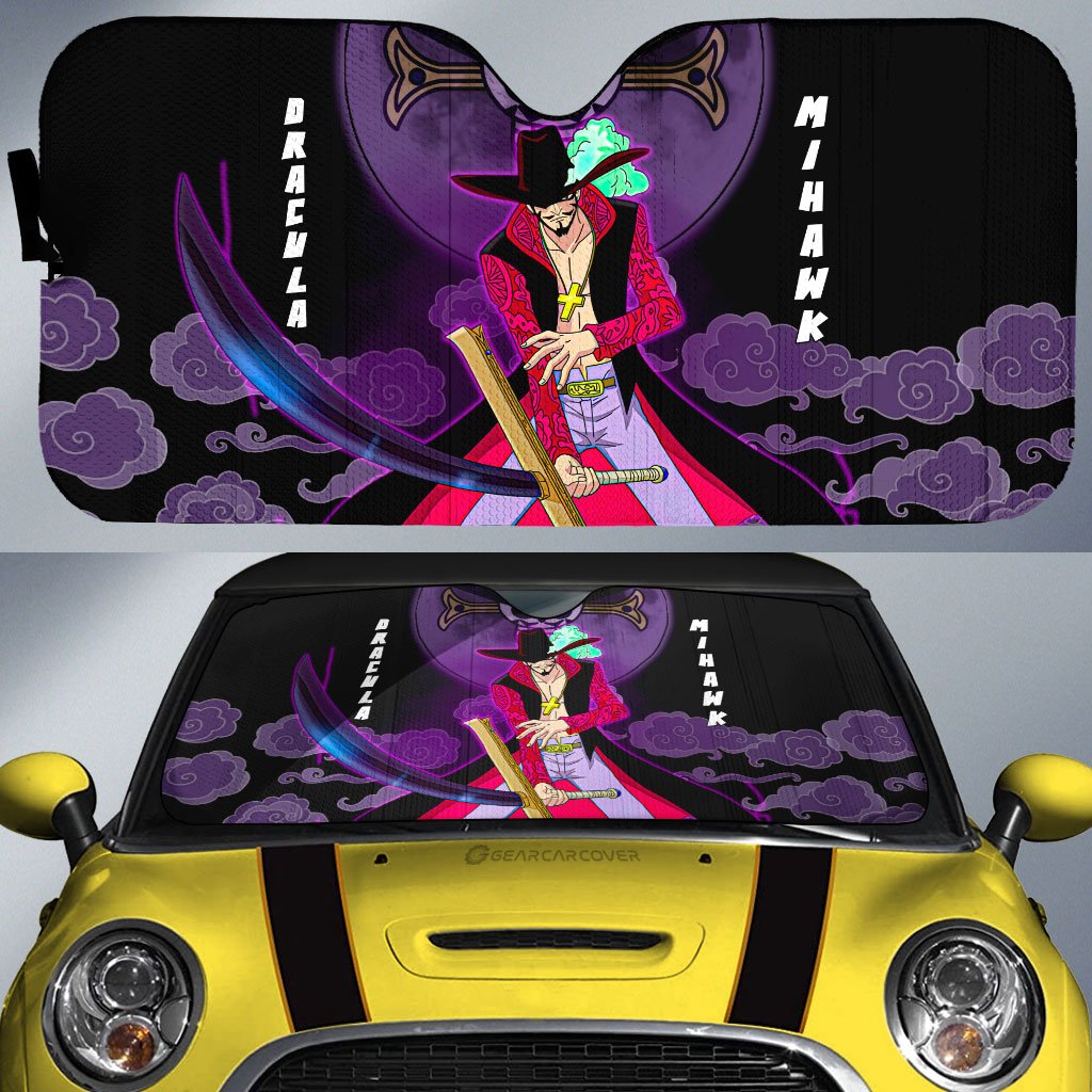 Dracule Mihawk Car Sunshade Custom One Piece Anime Car Accessories For Anime Fans - Gearcarcover - 1