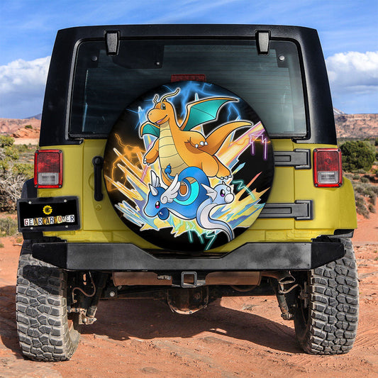 Dragonite Evolution Spare Tire Cover Custom Anime - Gearcarcover - 2