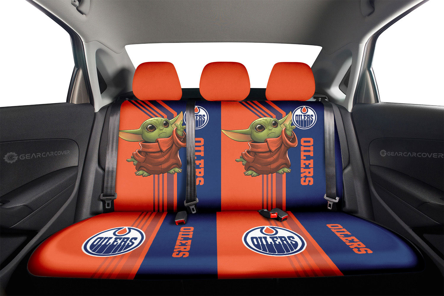 Edmonton Oilers Car Back Seat Covers Custom Car Accessories - Gearcarcover - 2