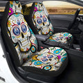 Edmonton Oilers Car Seat Covers Custom Sugar Skull Car Accessories - Gearcarcover - 2