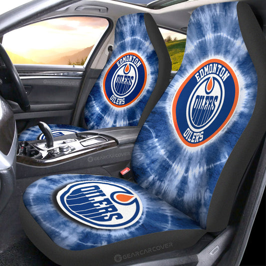 Edmonton Oilers Car Seat Covers Custom Tie Dye Car Accessories - Gearcarcover - 1