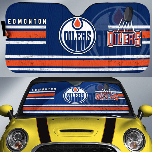 Edmonton Oilers Car Sunshade Custom Car Accessories - Gearcarcover - 1