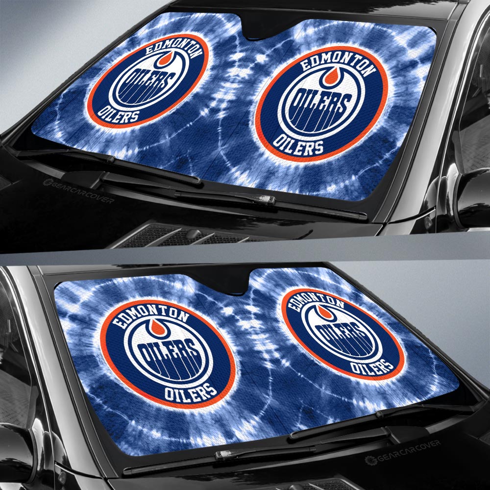 Edmonton Oilers Car Sunshade Custom Tie Dye Car Accessories - Gearcarcover - 2