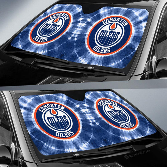Edmonton Oilers Car Sunshade Custom Tie Dye Car Accessories - Gearcarcover - 2