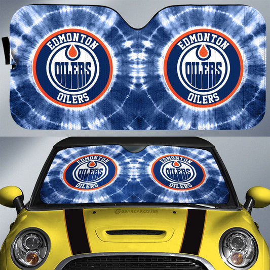 Edmonton Oilers Car Sunshade Custom Tie Dye Car Accessories - Gearcarcover - 1