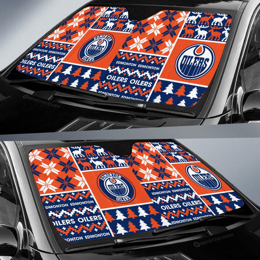 Edmonton Oilers Car Sunshade Custom Ugly Style Car Accessories - Gearcarcover - 2