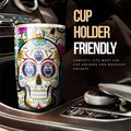 Edmonton Oilers Tumbler Cup Custom Sugar Skull Car Accessories - Gearcarcover - 3