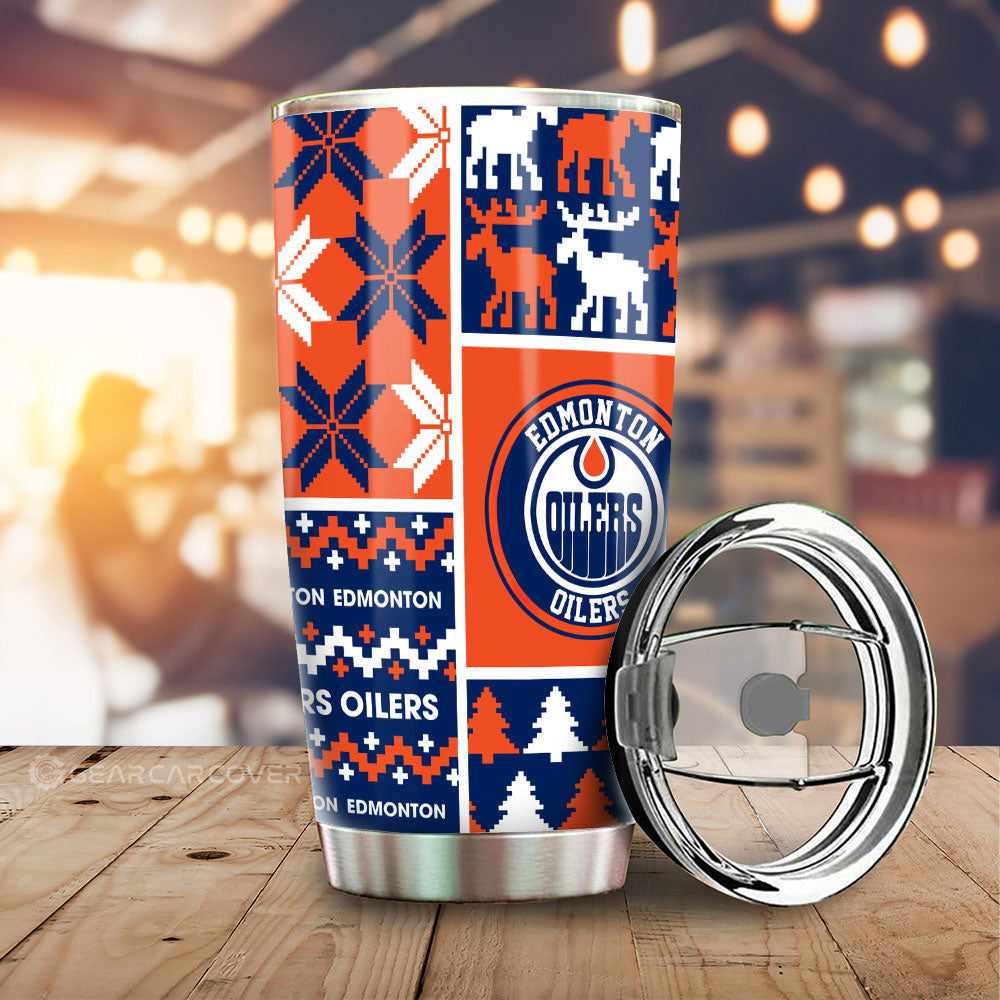 Edmonton Oilers Tumbler Cup Custom Ugly Style Car Accessories - Gearcarcover - 1