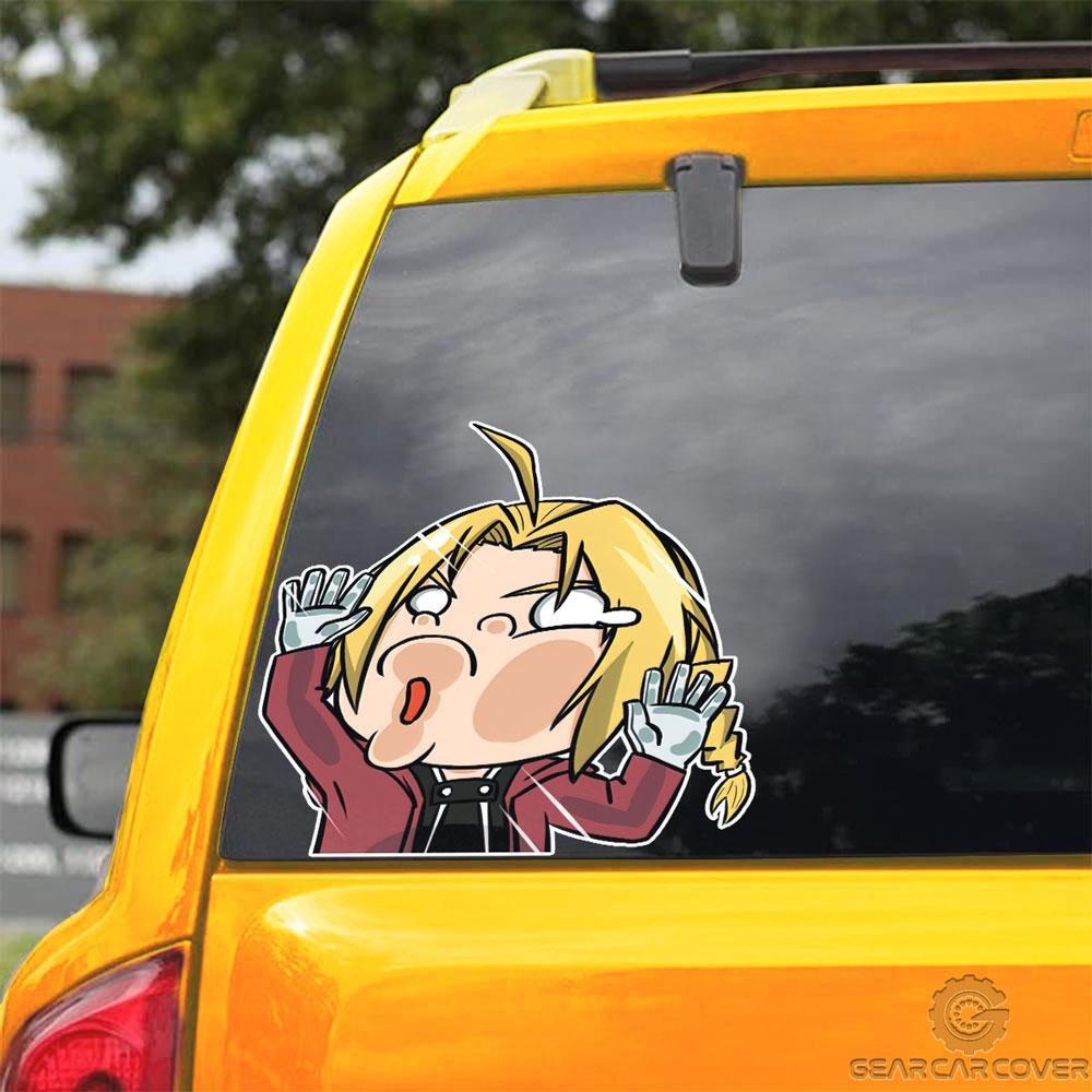 Edward Elric Hitting Glass Car Sticker Custom Funny Car Accessories - Gearcarcover - 3