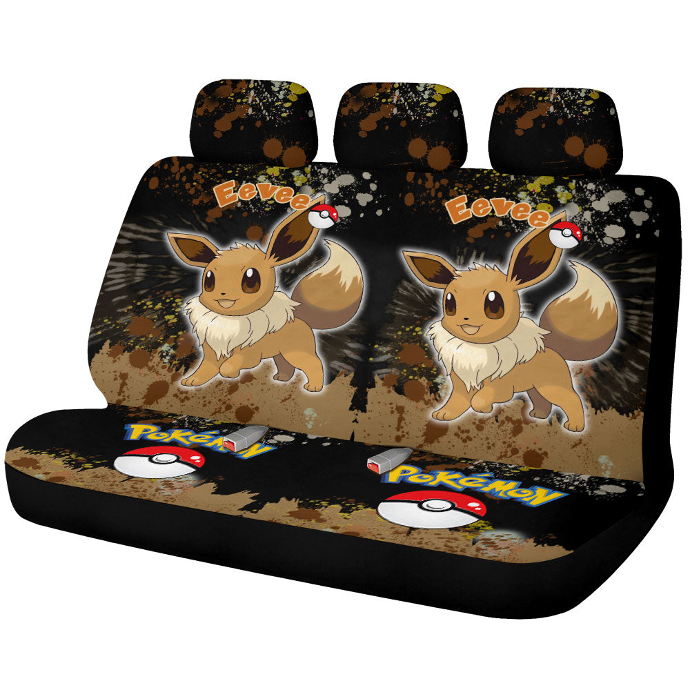 Eevee Car Back Seat Covers Custom Tie Dye Style Anime Car Accessories - Gearcarcover - 1
