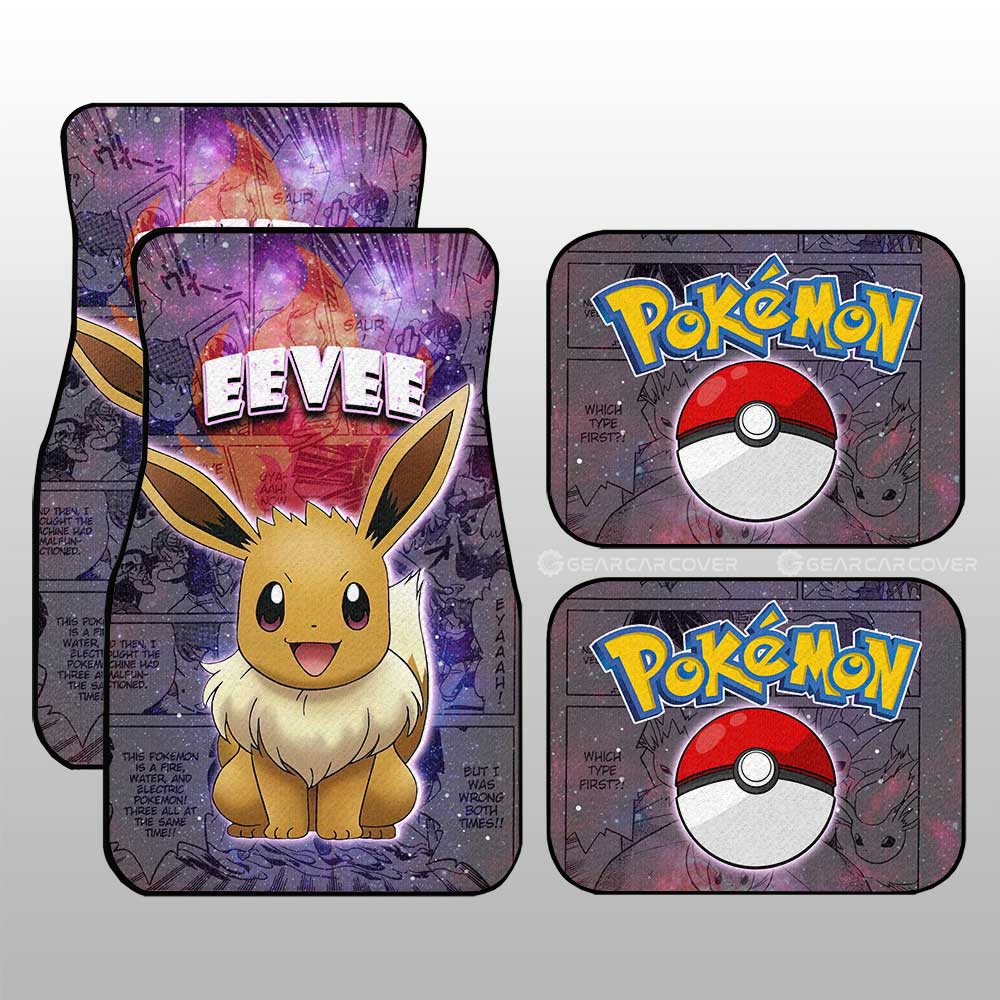 Eevee Car Floor Mats Custom Anime Galaxy Manga Style - Gearcarcover - 1