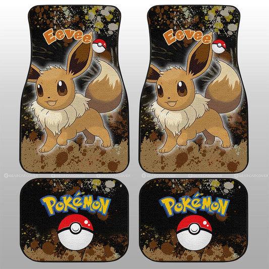 Eevee Car Floor Mats Custom Tie Dye Style Anime Car Accessories - Gearcarcover - 2
