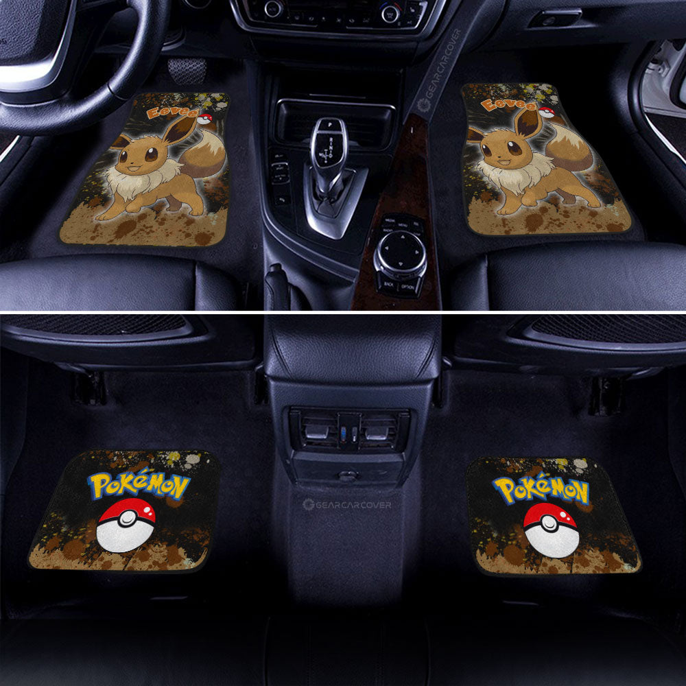 Eevee Car Floor Mats Custom Tie Dye Style Anime Car Accessories - Gearcarcover - 3