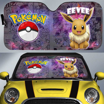 Eevee Car Sunshade Custom Anime Galaxy Manga Style - Gearcarcover - 1