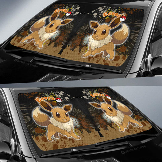 Eevee Car Sunshade Custom Tie Dye Style Anime Car Accessories - Gearcarcover - 2