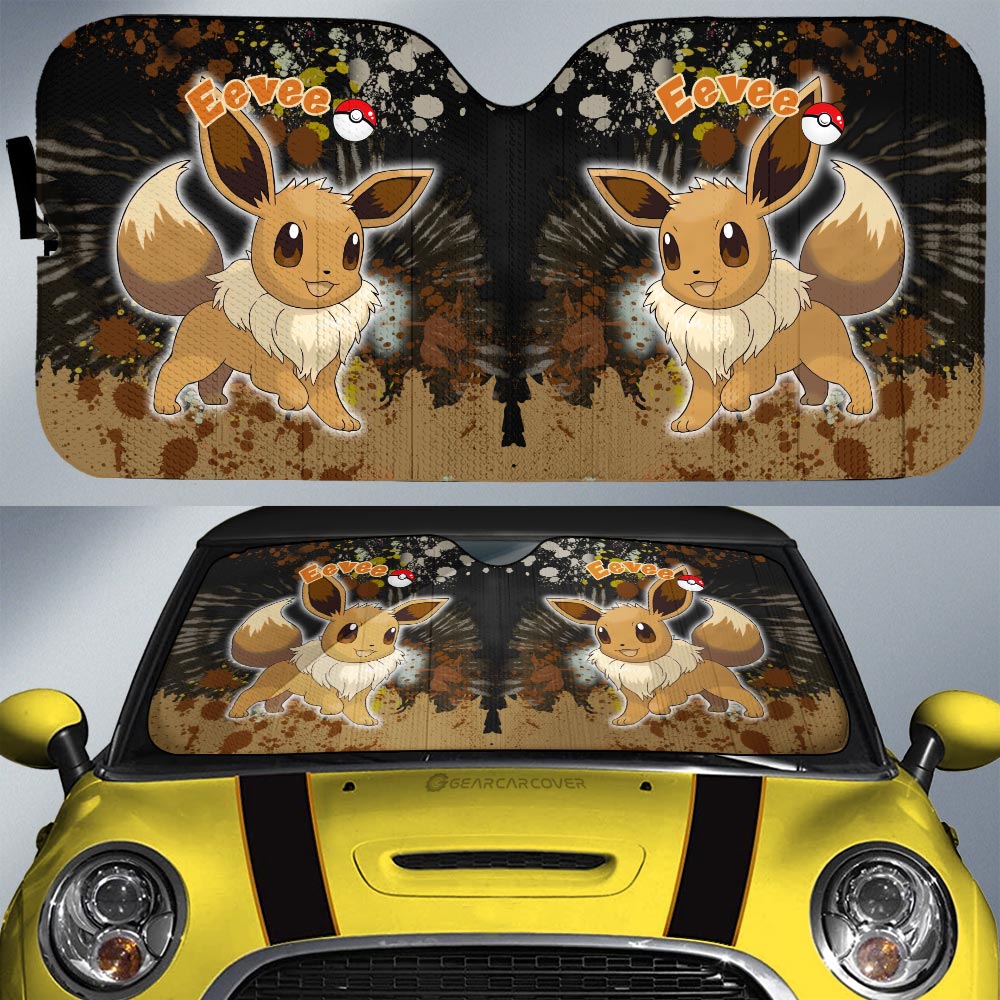 Eevee Car Sunshade Custom Tie Dye Style Anime Car Accessories - Gearcarcover - 1