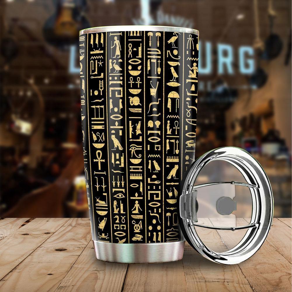 Egyptian Hieroglyphs Tumbler Cup Egypt Coffee Cup Stainless Steel - Gearcarcover - 2