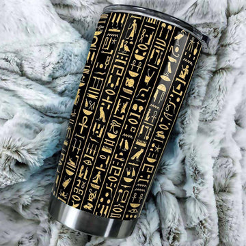 Egyptian Hieroglyphs Tumbler Cup Egypt Coffee Cup Stainless Steel - Gearcarcover - 1