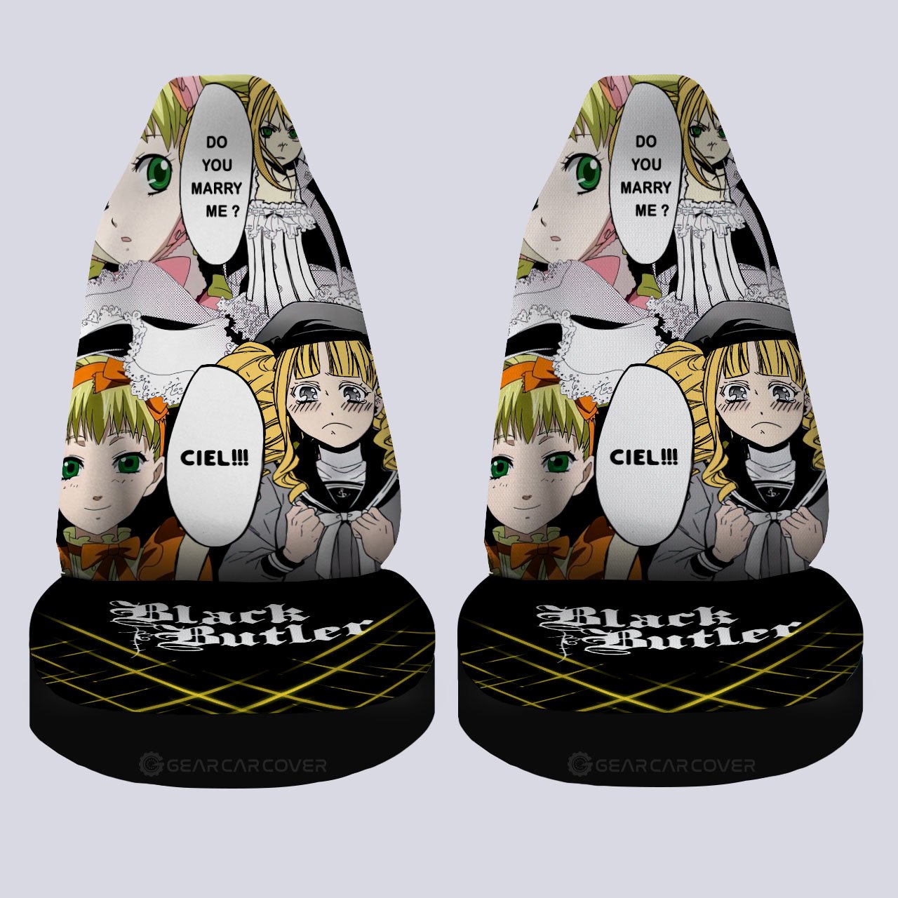 Elizabeth Ethel Cordelia Midford Car Seat Covers Custom Black Butler Car Accessories - Gearcarcover - 4