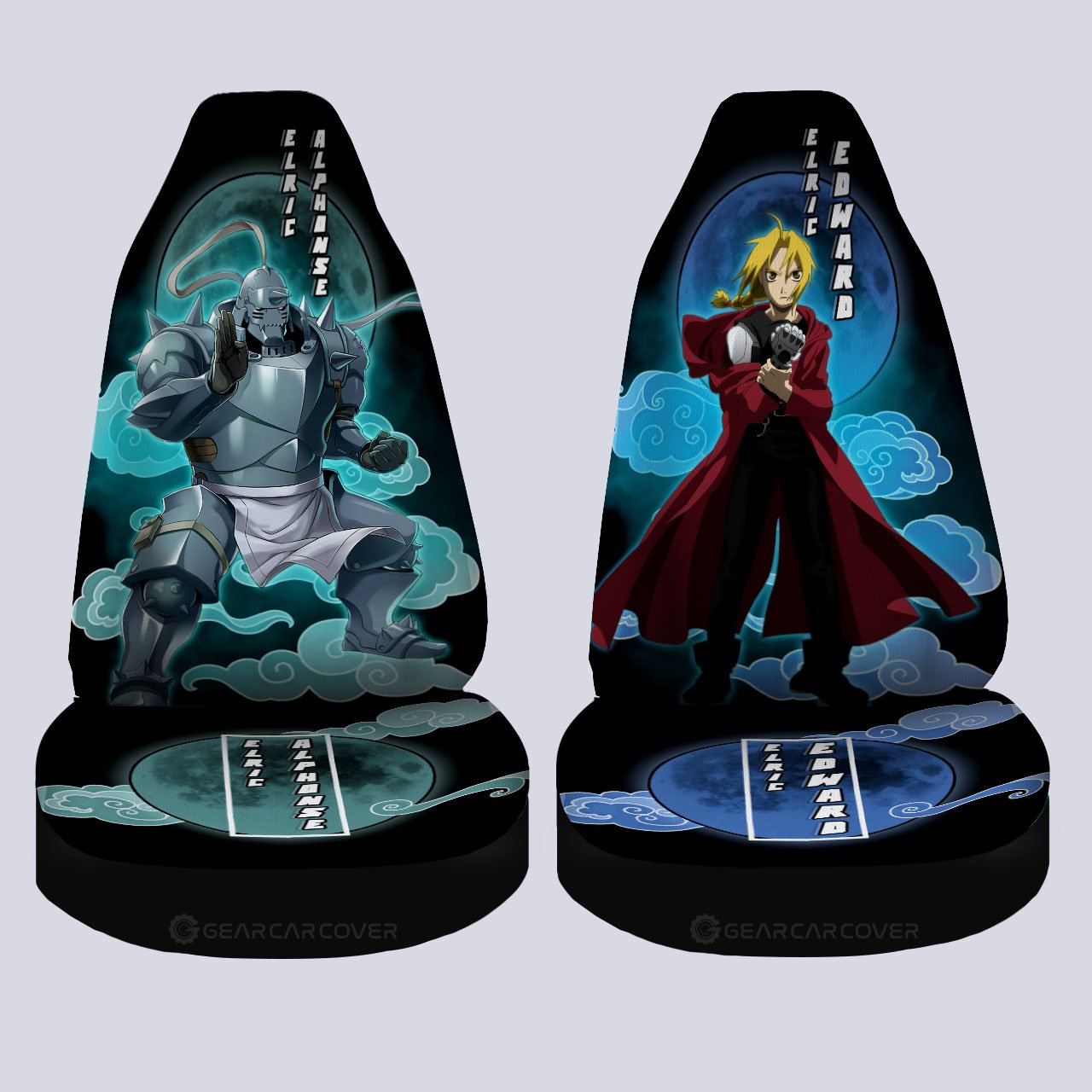 Elric Alphonse And Elric Edward Car Seat Covers Custom Car Interior Accessories - Gearcarcover - 4